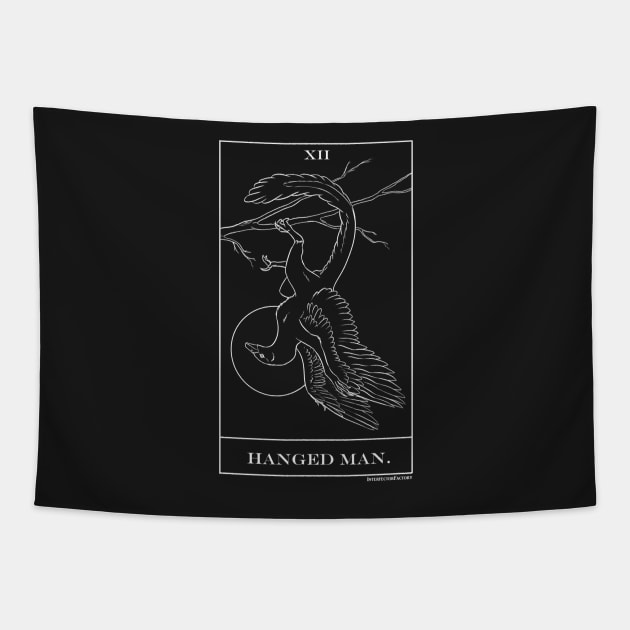 Hanged Man dinosaur archeopteryx tarot Tapestry by Interfector