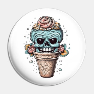 Skull ice cream Pin