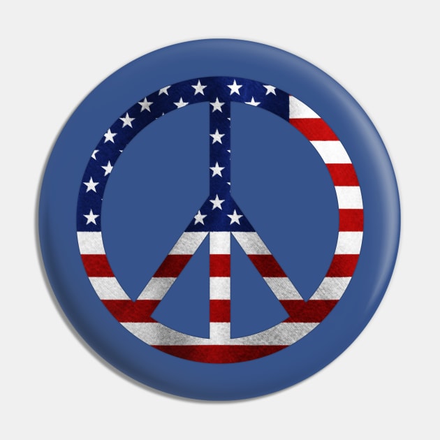 American Flag Peace Sign Pin by Dream and Design