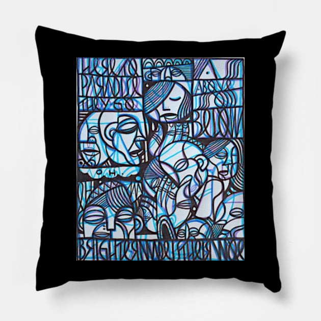 as above so below abstract figure design art Pillow by charlesstat3