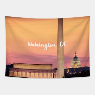 Sunset Photo Washington DC USA city tall monument texture sky dc statehood Tapestry