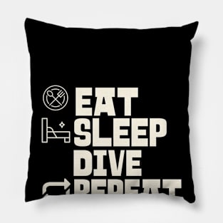 Eat Sleep Dive Repeat Pillow