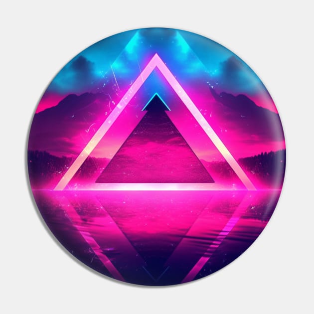 Vaporwave Triangle Chillwave Neon Pin by Nightarcade