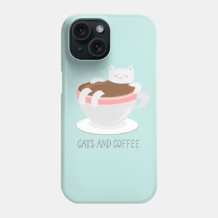 lazy cat, coffee and latte Phone Case