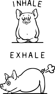Inhale Exhale Pig Magnet