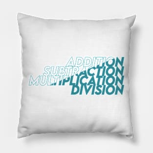 addition subtraction division multiplication math gift symbol design Pillow