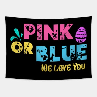 Pink Or Blue We Love You Boy Or Girl Family Tapestry