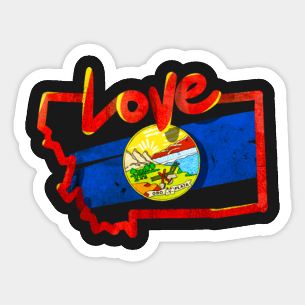 love montana state flag map outline souvenir gift t shirt state