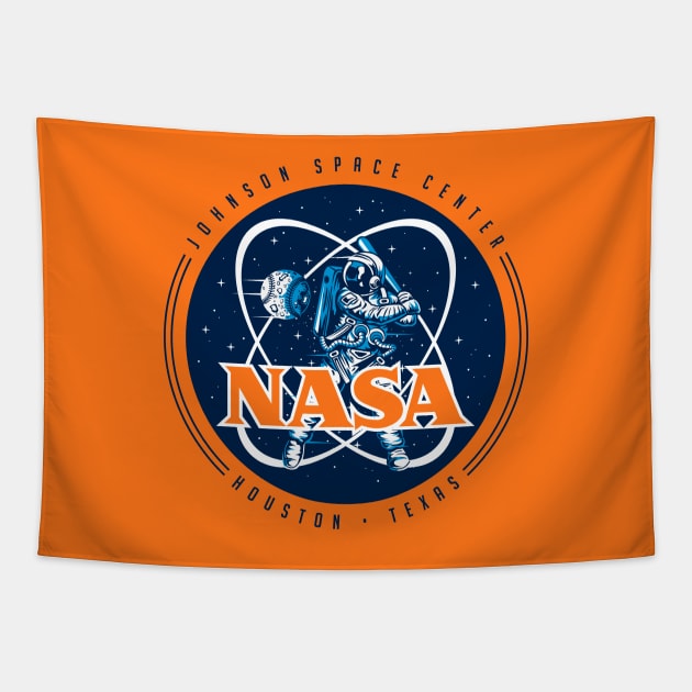 Retro NASA Astros Logo - Navy Blue Version Tapestry by Blake Dumesnil Designs