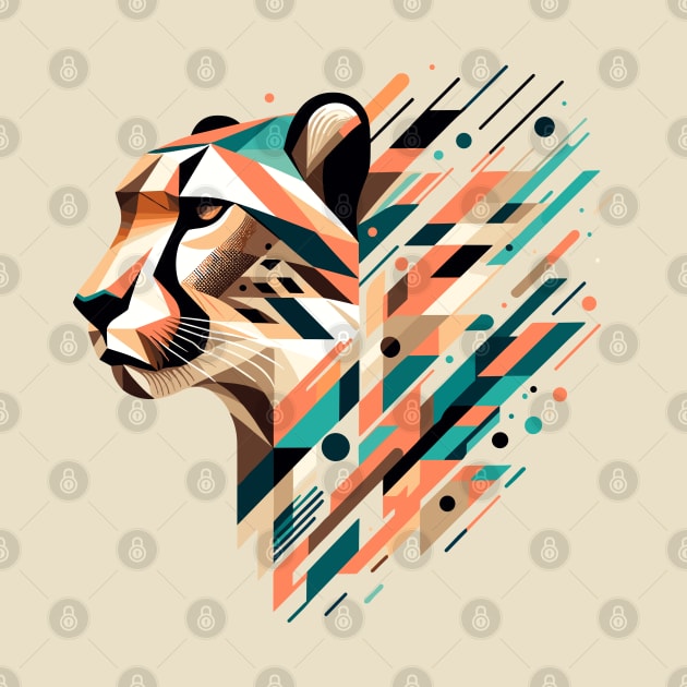 Geometric Prowess - Abstract Cheetah by The Tee Bizarre