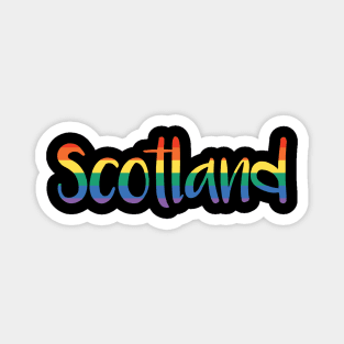 SCOTLAND, Rainbow Pride Flag Text Design Magnet