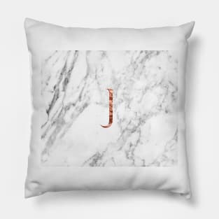 Monogram rose marble J Pillow