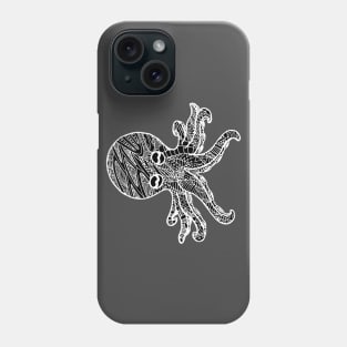 Octopus Zentangle - White Phone Case