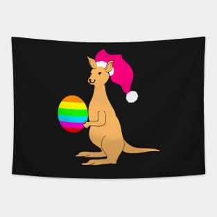 Cute Easter Kangaroo with Rainbow Easter Egg Tapestry