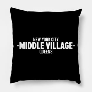 Middle Village Queens Logo - A Minimalist Tribute to Suburban Serenity Pillow