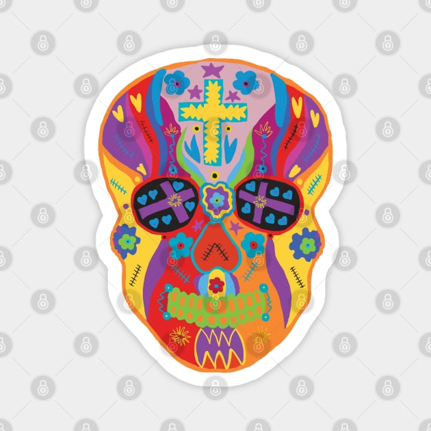 Sugar Skull Day of the Unliving Dead Calavera Magnet by Rosemarie Guieb Designs