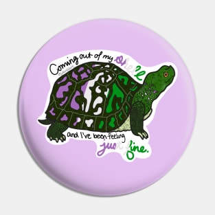 Genderqueer Pride Turtle Pin