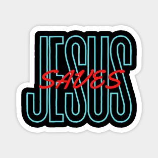 Jesus Saves - Christian Typography Magnet