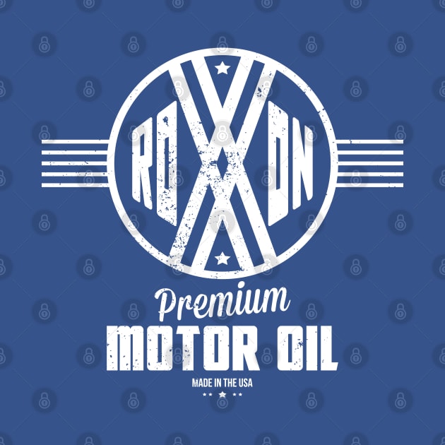 Roxxon Premium Motor Oil (aged look) by MoviTees.com