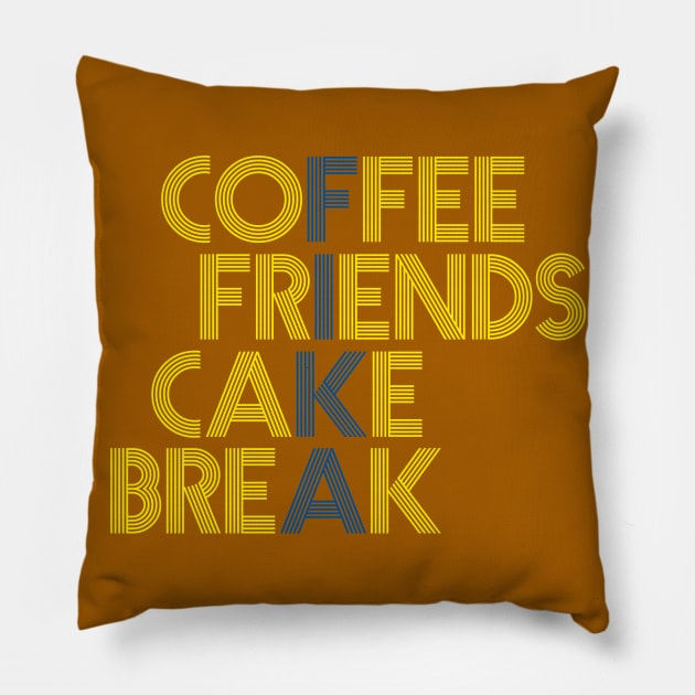 Coffee Friends Cake Break Fika Pillow by 66LatitudeNorth