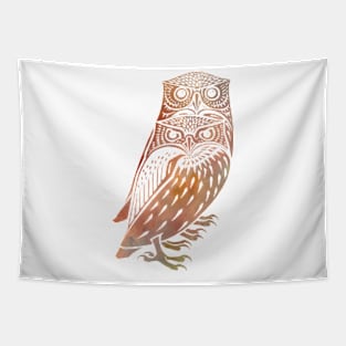 Owl Twins in Rust Tapestry