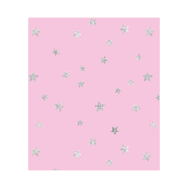 Pretty Y2K Glitter Stars Design in Hot Pink by madiwestdal
