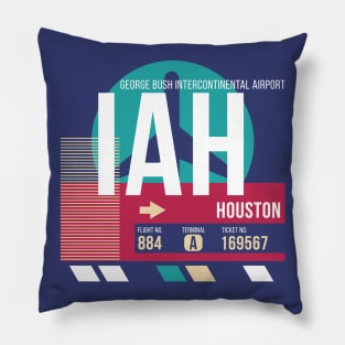 Houston, Texas (IAH) Airport Code Baggage Tag Pillow