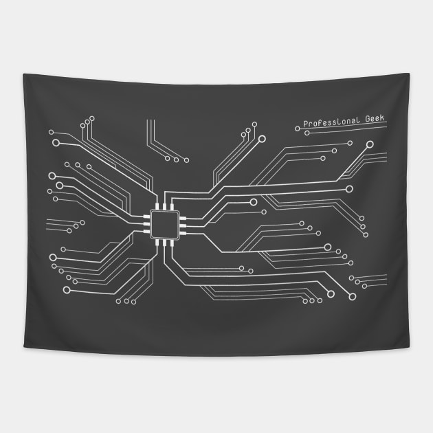 Circuit Board Tapestry by sketchtodigital