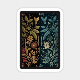 Symmetrical Two Tone Botanical Print Magnet