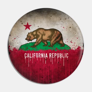 California Bear Flag (vintage Grunge Style) #1 Pin