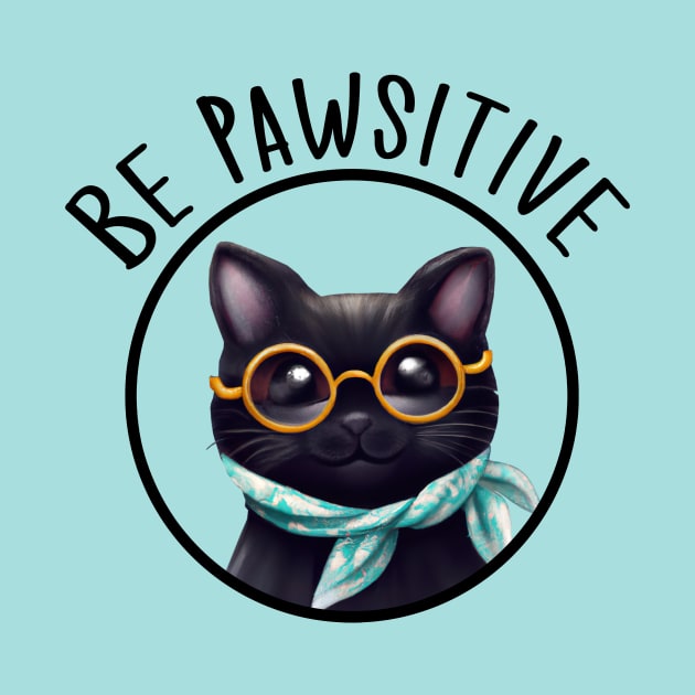 Stay Pawsitive Shirt, Be Pawsitive Shirt, Cat Positivity Shirt, Sarcastic Cat Shirt, cute paw t-shirt, Pawsitive Catitude, Funny Cat Lady Gift, Cat Mom Shirt Gift, Nerd Cat Shirt, Funny Nerdy Cat, Cute Nerd Cat Shirt, Cute Nerd Shirt, Cat Owner Gift Tee by GraviTeeGraphics