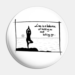 Girl doing yoga with a quote Pin