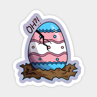 Cute Transgender Flag Hatching Easter Egg Magnet