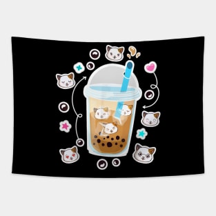 Cat Boba Ea Bubble Ea Anime Kawaii Neko Funny Cat Boba Ea Tapestry