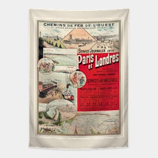 Paris et Londres Vintage Poster 1890 Tapestry