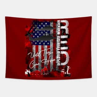 RED Friday Remember Everyone Deployed US Flag Army Vintage Tapestry