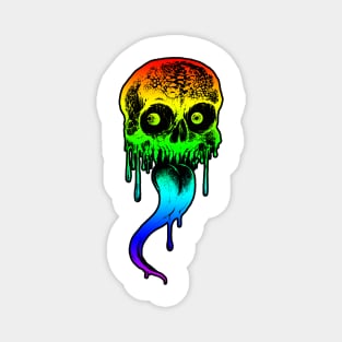 Licking Rainbow Skull Magnet