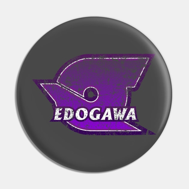 Edogawa Ward of Tokyo Japanese Symbol Distressed Pin by PsychicCat