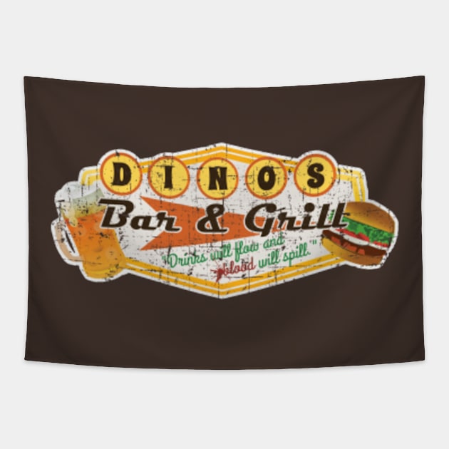 Dino's Bar and Grill from The Boys are Back in Town Tapestry by woodsman