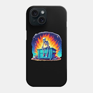 Skeleton on a Dumpster Fire Phone Case