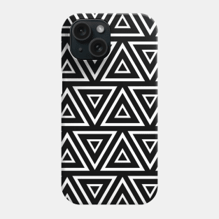 Black and white seamless triangular shaped patterns Phone Case