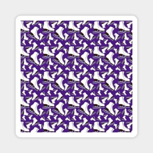 Figure Skates on Purple Background Design Magnet