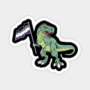 Funny Dinosaur Flag Asexual Pride LGBT Gift Magnet