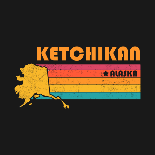 Ketchikan Alaska Vintage Distressed Souvenir by NickDezArts