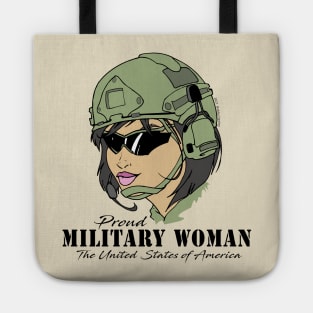 Proud Military Woman  V3  (light tees) Tote