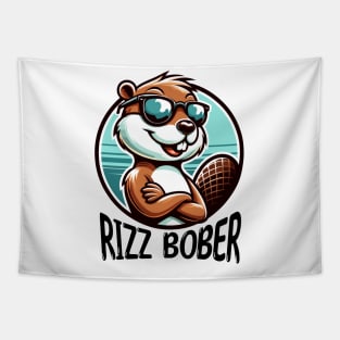 Rizz Bober | Polish Beaver in Sunglasses | Bóbr | Slav | Slavic | Funny gamer meme | Meme from Poland | Streaming | Rizzard god Rizzler Tapestry