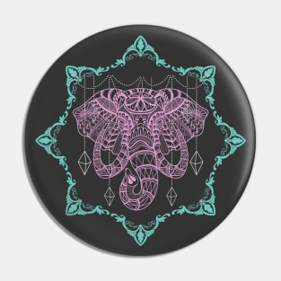 Elephant Mandala - Boho Animal Art Pin