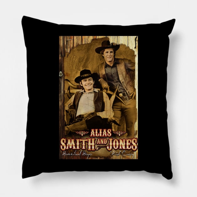 Alias Smith And Jones Cult TV Fan Art Design Pillow by HellwoodOutfitters