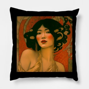 Art Deco Style Woman Pillow