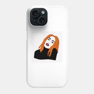 female portrait of woman with orange hair Phone Case